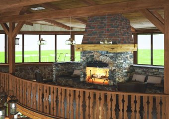 камин на втором этаже