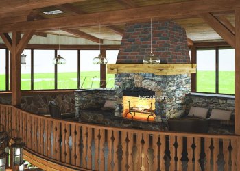 камин на втором этаже