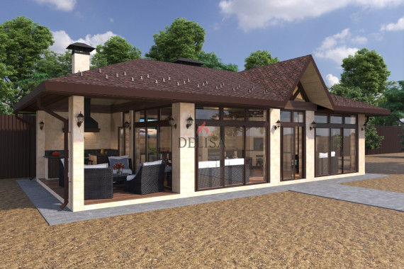 Беседка с барбекю «Поповка»