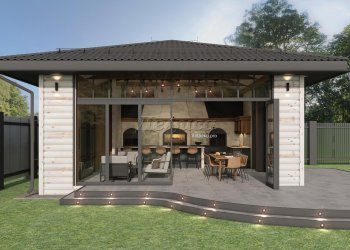 беседка с барбекю