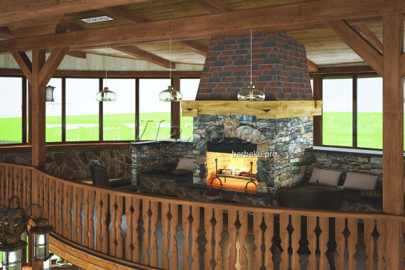 Камин из кирпича «Конаково»