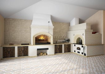 печной комплекс с печкой лежанкой