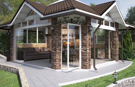 беседка с барбекю