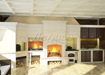 угловой барбекю комплекс