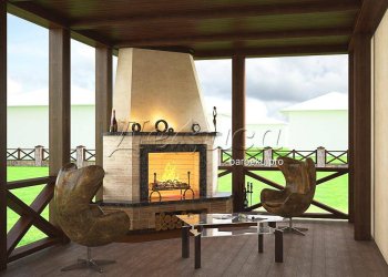 камин для беседки