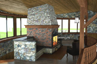 Камин из кирпича «Конаково»