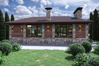 Беседка с барбекю и камином