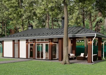 Беседка с камином и барбекю