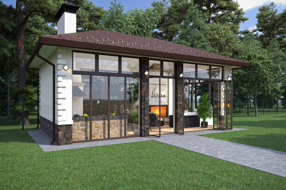 беседка с камином