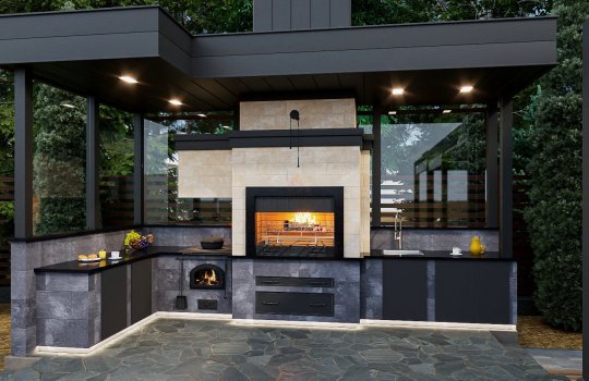 Беседка с барбекю в стиле хай тек «Нордик»