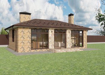 Беседка с камином и барбекю