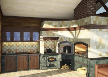 барбекю комплекс из кирпича