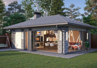 Беседка с барбекю