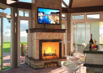 камин двухсторонний