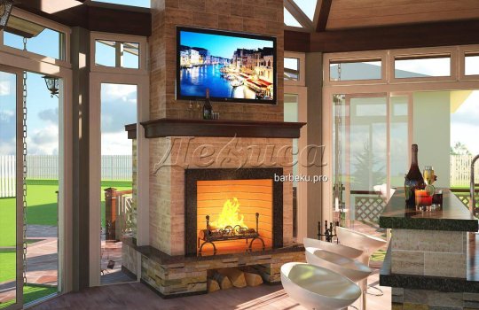 камин двухсторонний