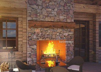 камин в стиле кантри