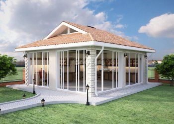 беседка с барбекю