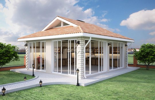 беседка с барбекю