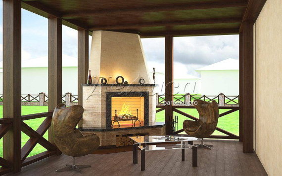 Камин из кирпича «Чулково клаб»