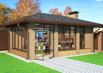 беседка с барбекю