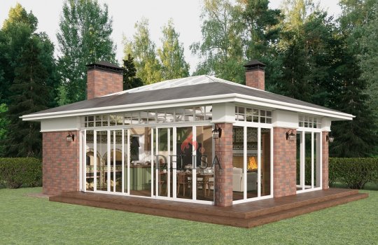 беседка с барбекю