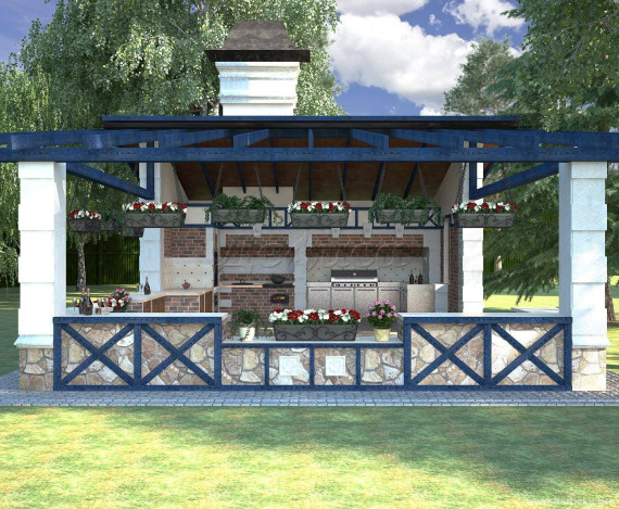 Беседка с барбекю «Довиль»