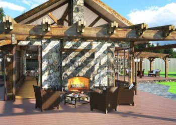 камин уличный